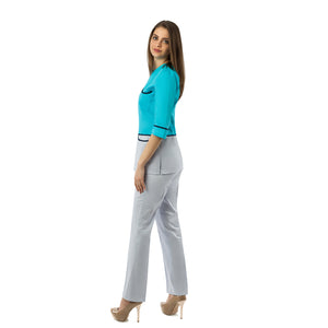ALICE Fresh Blue/Gray - Top and Pants Set 3/4 Sleeve