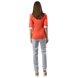 MARY Coral/Gray - Top and Pants Set