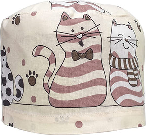 Scrub Cap Hat Unisex Animal Print Uniform Cat Multiple Color Cats