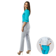 ALICE White/Fresh Blue - Top and Pants Set 3/4 Sleeve